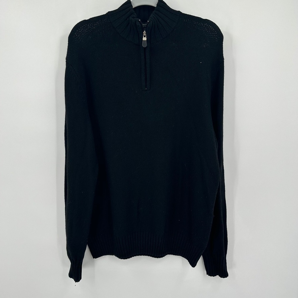 Giorgiolini Mens Preppy Wool Cashmere Quarter Zip Sweater Size L Made in Italy